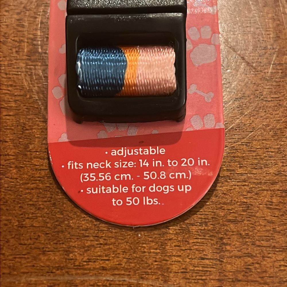 GKC dog collar with adjustable length. Orange, blue and pink. Size M. NWT - Picture 2 of 3